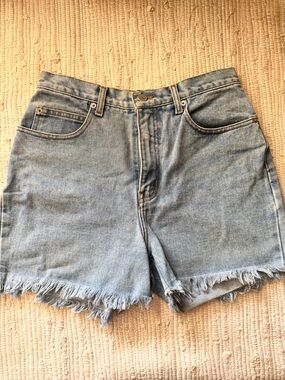 BONGO High Rise Denim Shorts Light Wash Distressed Size 11